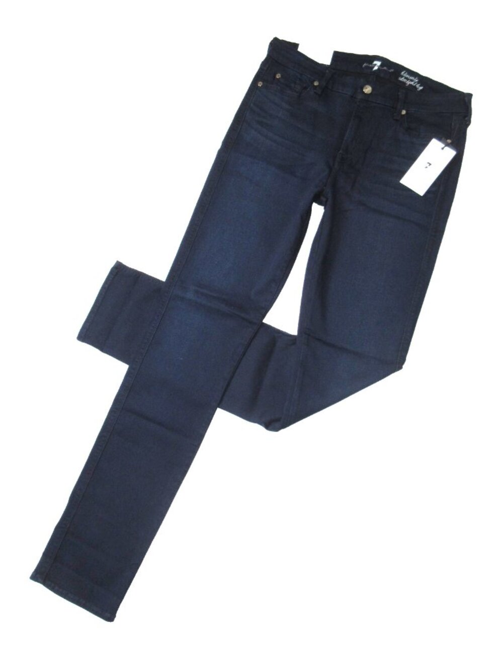 NWT 7 For All Mankind Kimmie Straight Leg in Rich Blue Slim Illusion Jeans 32